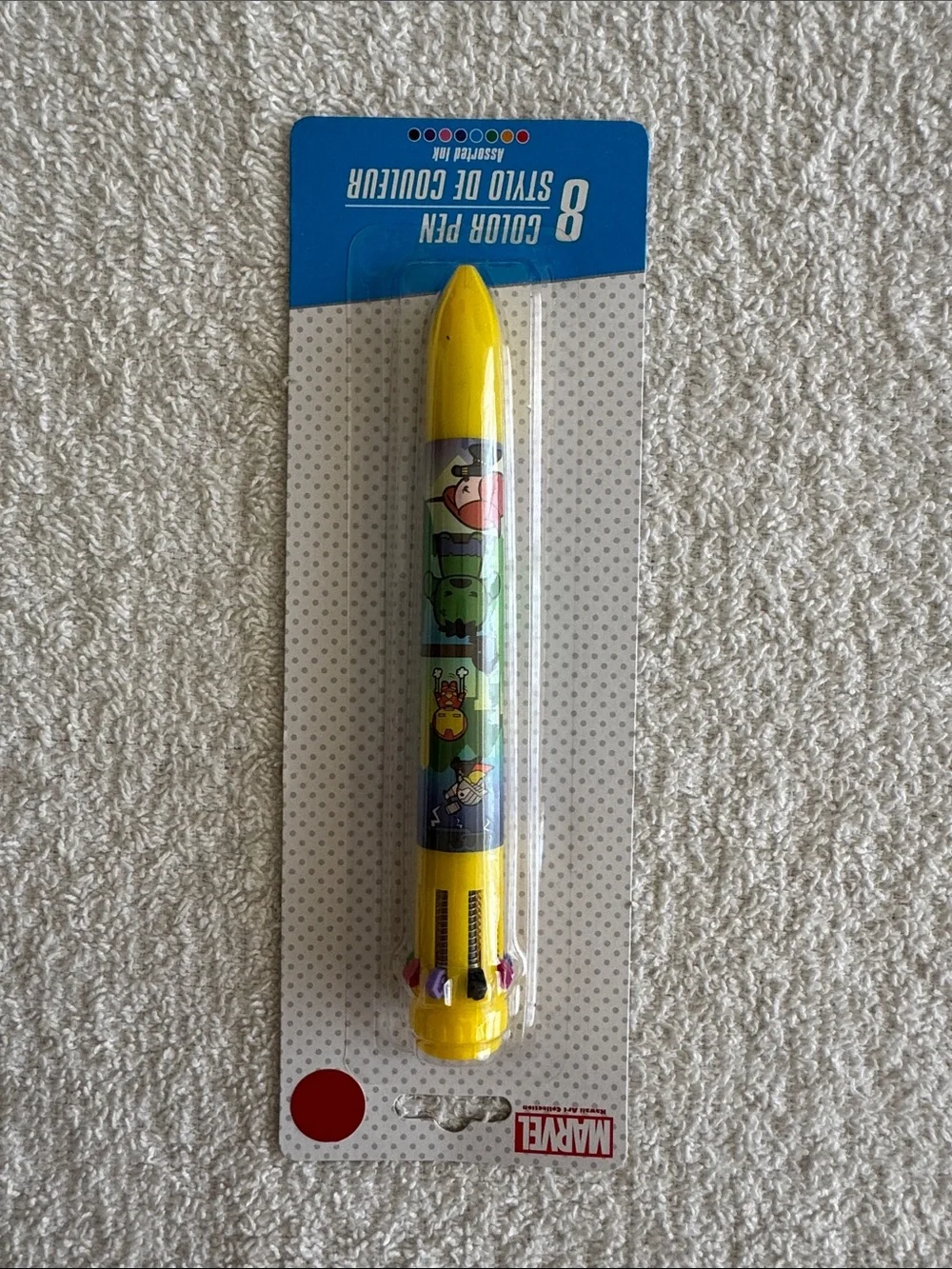 Marvel Avengers Yellow 8-Color Assorted Ink Pen